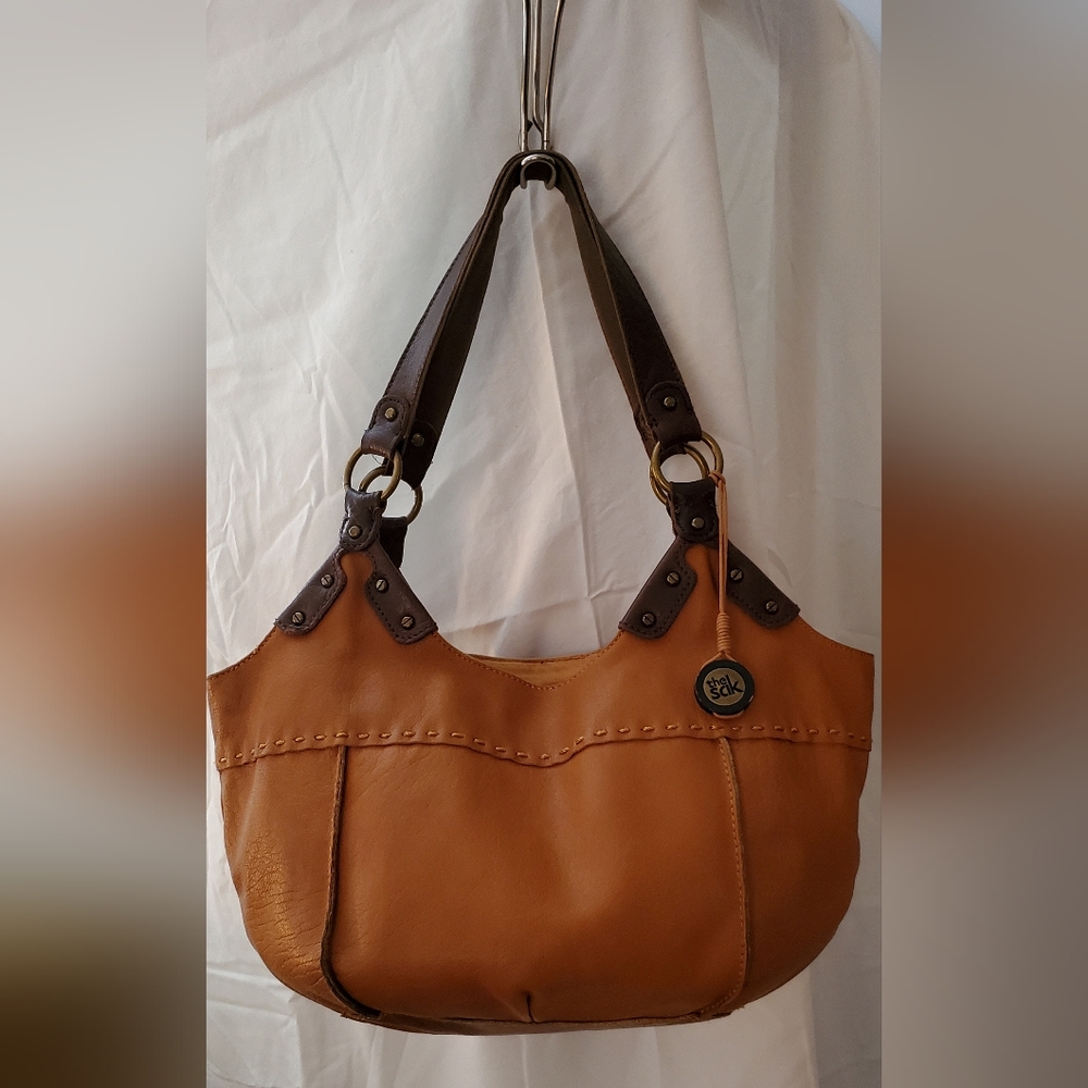 The Sak Brown/Orange Leather Hobo Bag
